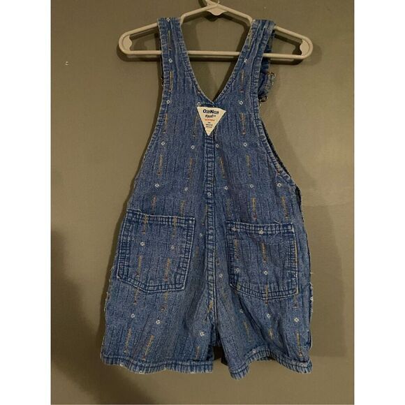 OSHKOSH Vestbak Vintage Embroidered Baseball Bats Ball Jean Overalls Size 4 - Picture 5 of 7